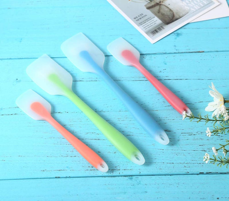 HiramWare Silicone Spatula Set of 4 - Heat Resistant Flexible Spatula 450F with Stainless Steel Core - Food Grade Premium Good Grip Kitchen Utensils - Seamless, Heavy Duty, BPA Free, Dishwasher Safe - Image 5